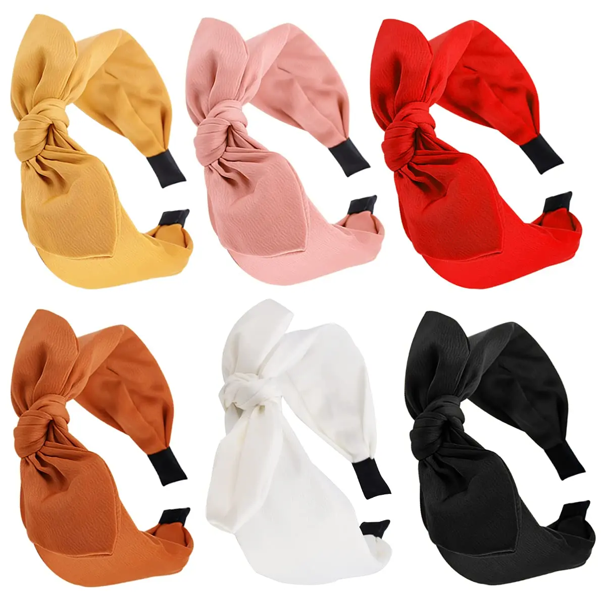 Knotted Bow Headbands - Fashion Knot Bunny Ears Headbands  Women, Wide Solid Cute Hair Accessories hairbows baby bows🎀