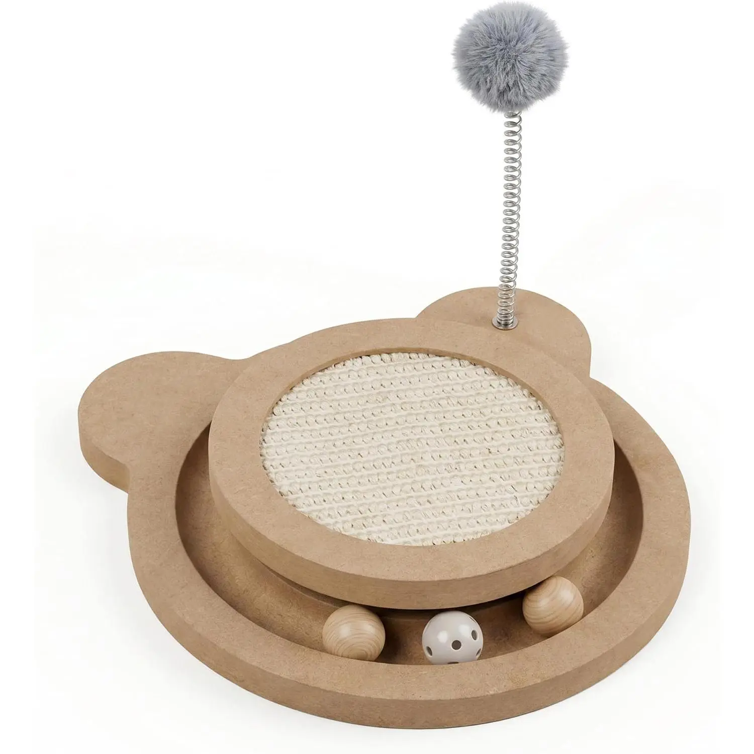 Cute  Scratcher,Interactive Scratcher Toys for Indoor Cats and Kitten  Sisal  Scratch Mats Track Balls Spring