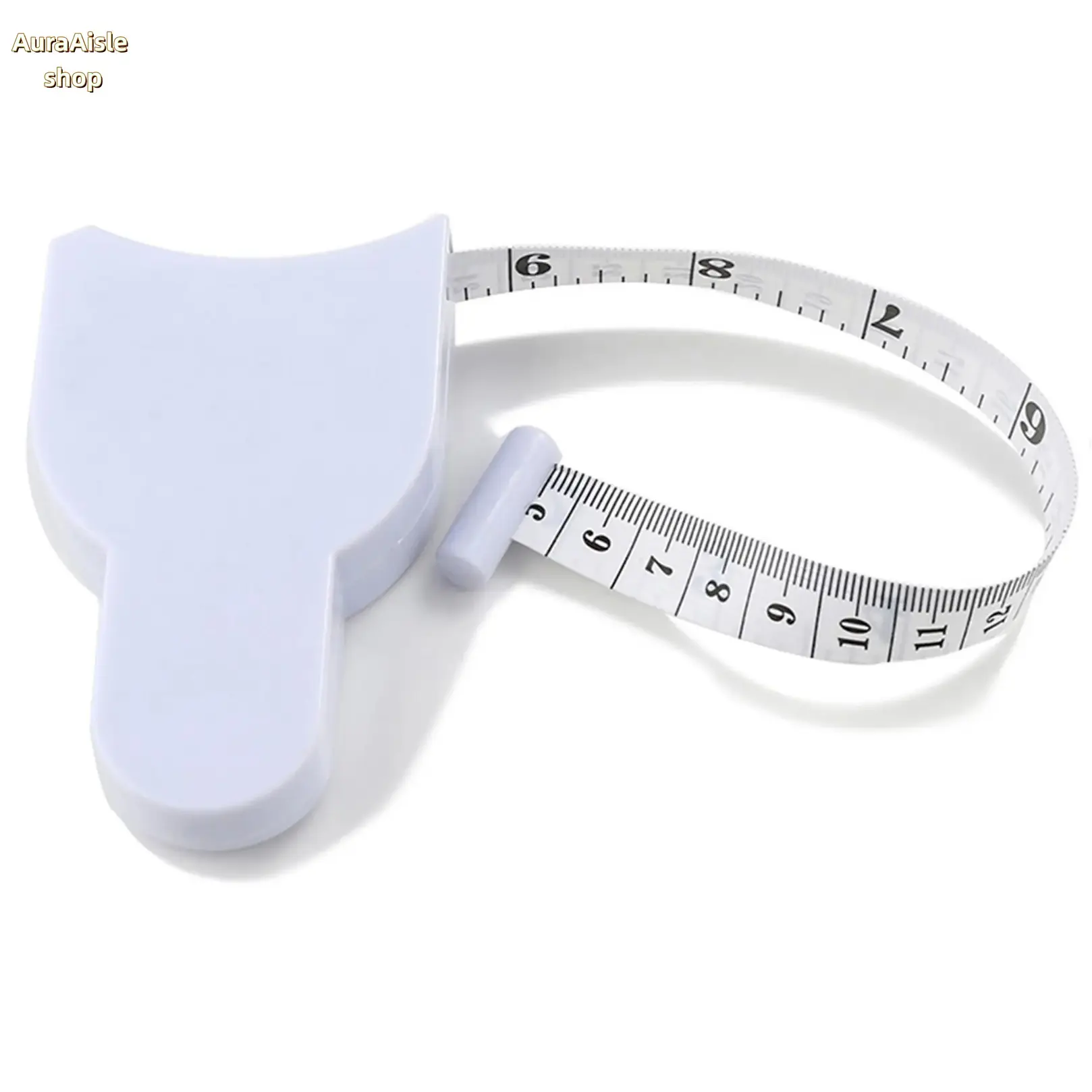 Auto Retractable Body Measuring Tape 60 Inch Dual Scale Ruler, One Hand Operated Lockable Measurement Tool In White, Accurate Gauge For Waist Hip Bust Thigh Arm Fitness Tracking Sewing Tailoring & Daily Household Use