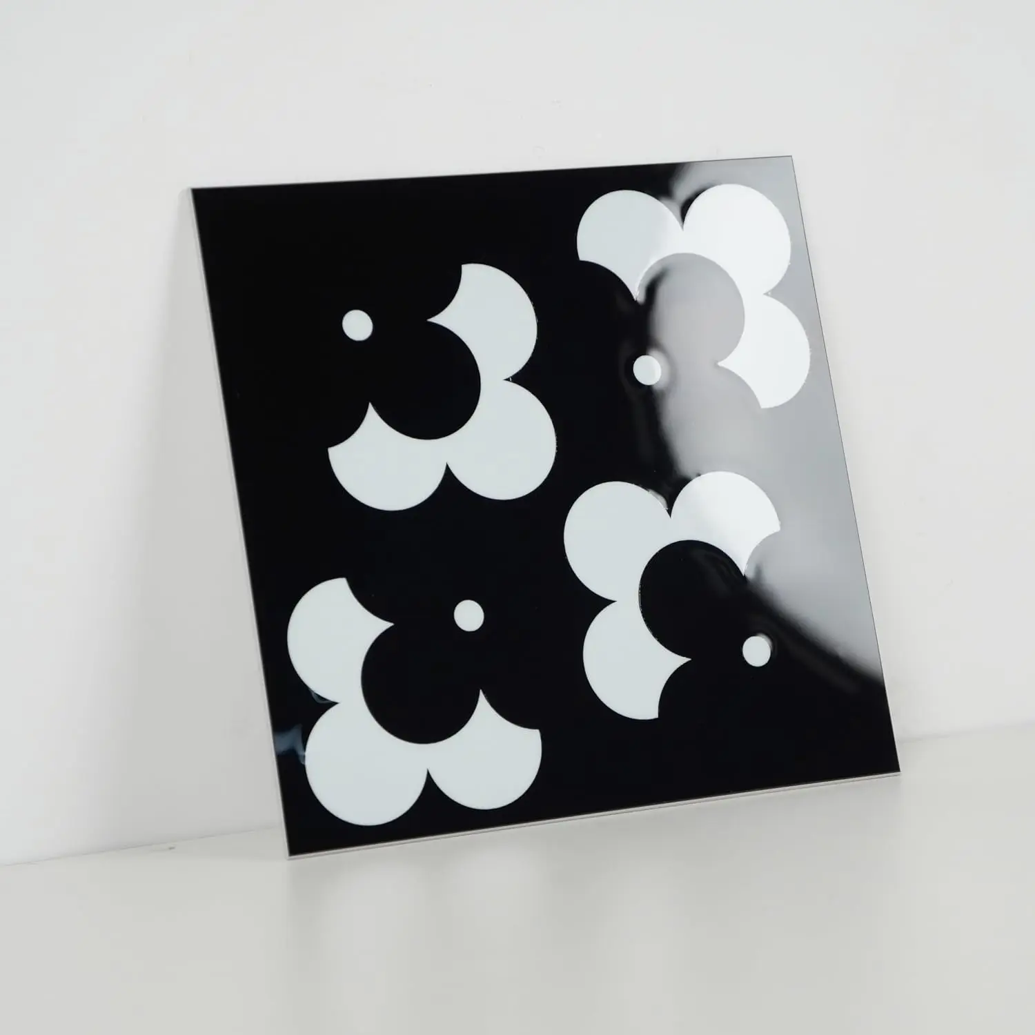 Pack of 10 Sheets Glossy Black Peel and Stick Backsplash Tile, 8” × 8” × 0.16” Self-Adhesive Peel and Stick Wall Tiles,  PVC Wall Panels for Kitchen Backsplash & Bathroom Decor