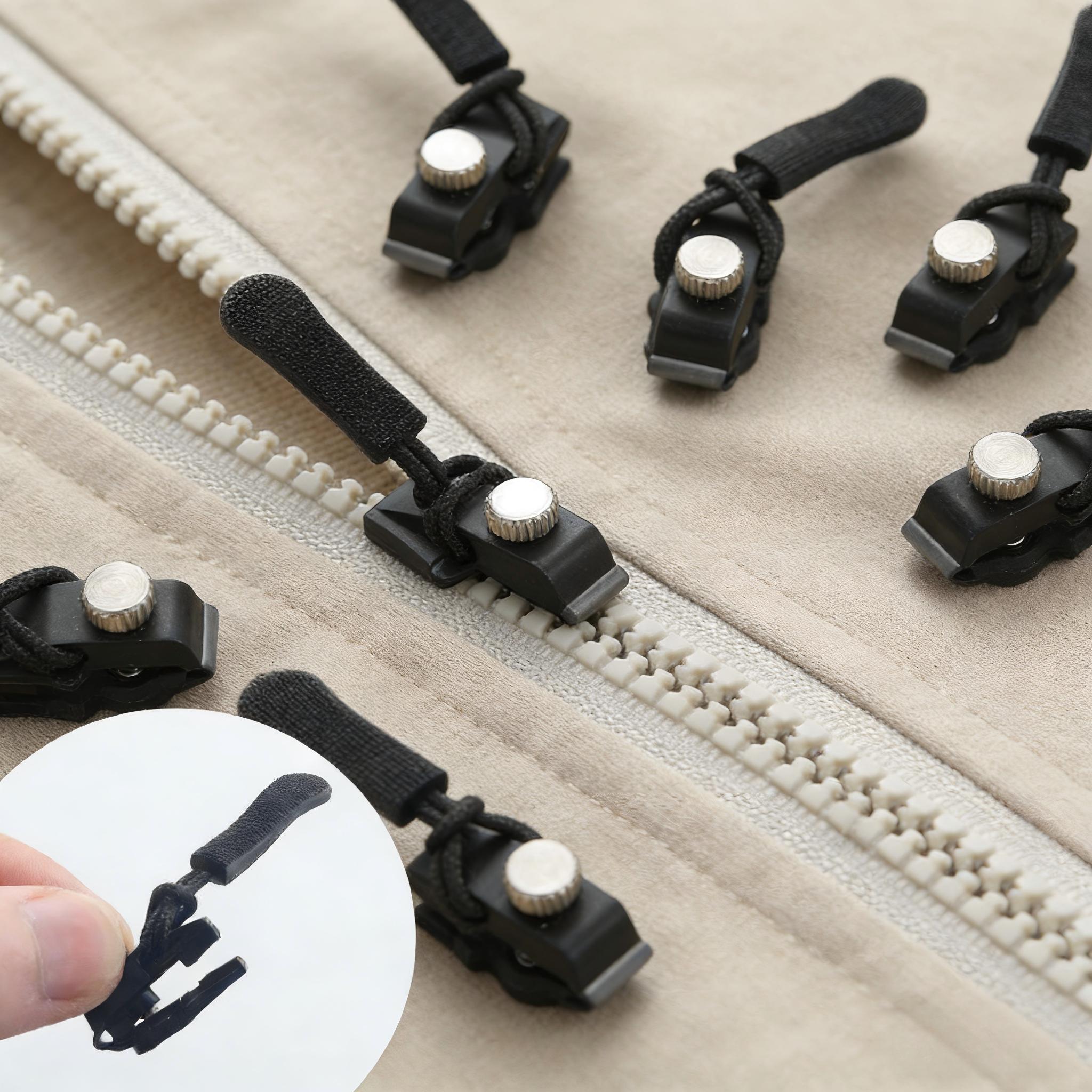 9Pcs Universal Detachable Zipper Pulls Set 3 Sizes Replacement For Broken Zippers Household Repair Tools