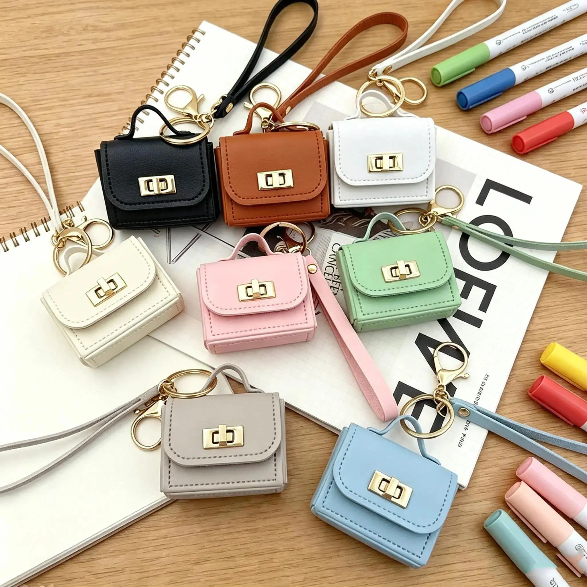 Women's Mini Wallet-Keychain, Cute Charm Wrist Strap Coin Holder, Compact Card Holder Keychain Bag, Gift Ready Sports & Outdoor Accessory