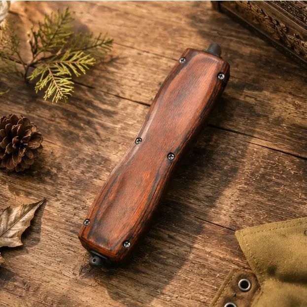 BM 3300 Folding Outdoor Utility Tool, Wood-Grain Handle, Portable EDC Tool for Camping, Daily Use & Ideal Holiday Gift