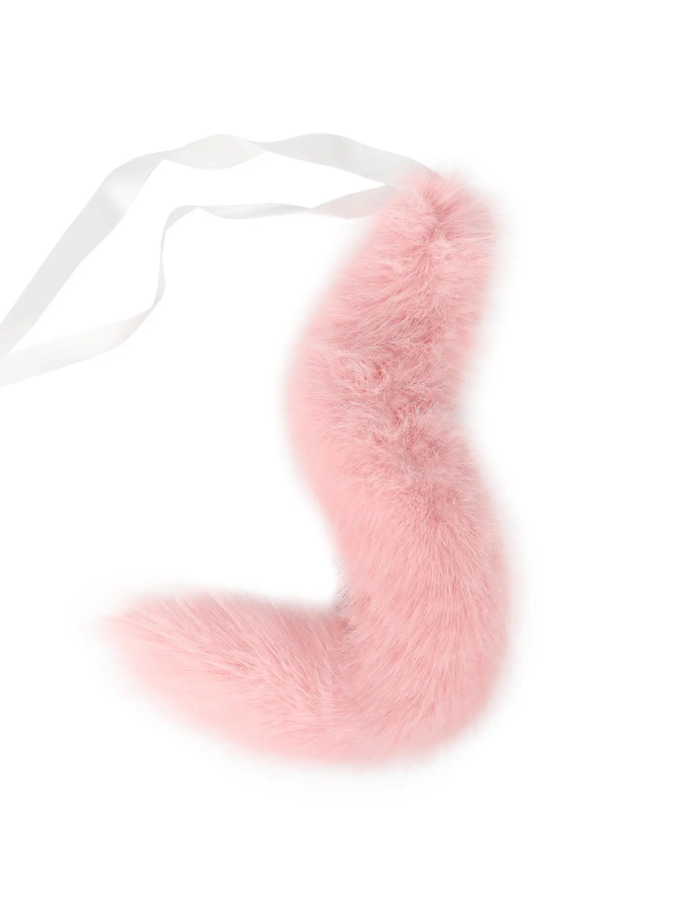 Long Shapable Plush Fox Tail Ribbon Tie Design, Furry Costume Prop for Convention, Perfect for Cosplay and Halloween Events, Party Props, Party Accessories