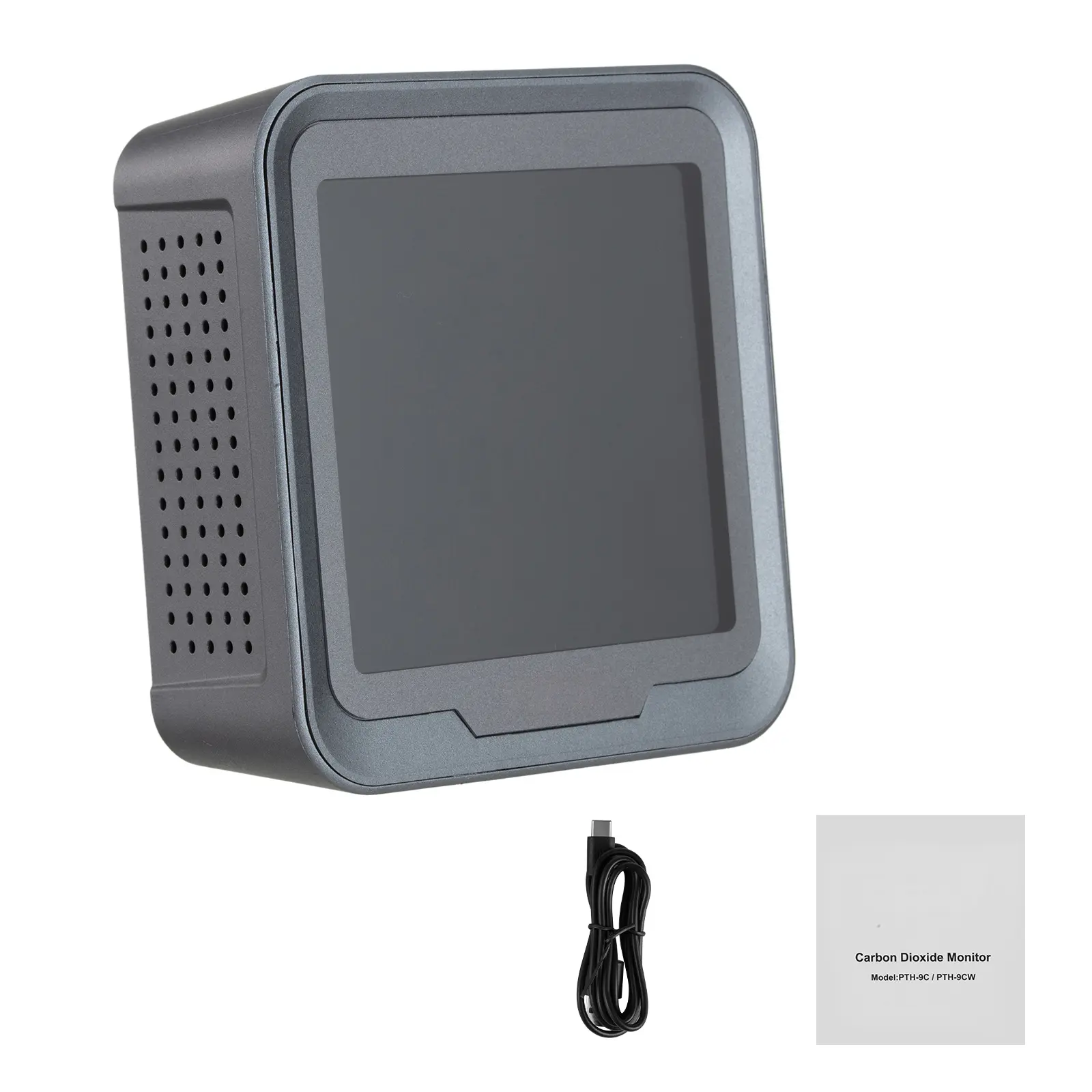 Wall-Mounted WiFi-Enabled CO2 Monitor with Temperature-Humidity Display, Desktop Option, 14-122°F/-10-50°C Range & Indoor Use Air Quality Controller