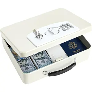 Safe Box with Digital Keypad Lock, Lock Box with Code for Personal Items, Metal  Box for , Passport, Ideal for , Office, Garage , 11.8'' x 9.4'' x 3.5''