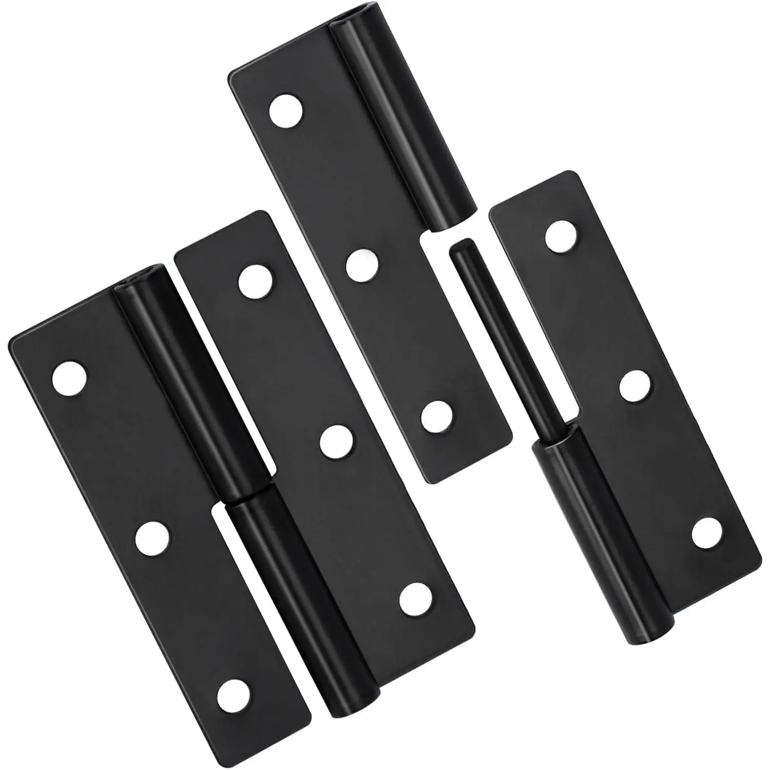 2 count Black Lift Off Hinge 2.5Inch Stainless Steel Detachable Small Lift Off Hinges Right Handed Slip Joint Flag Hinges Rising  Cabinet Door Hinges