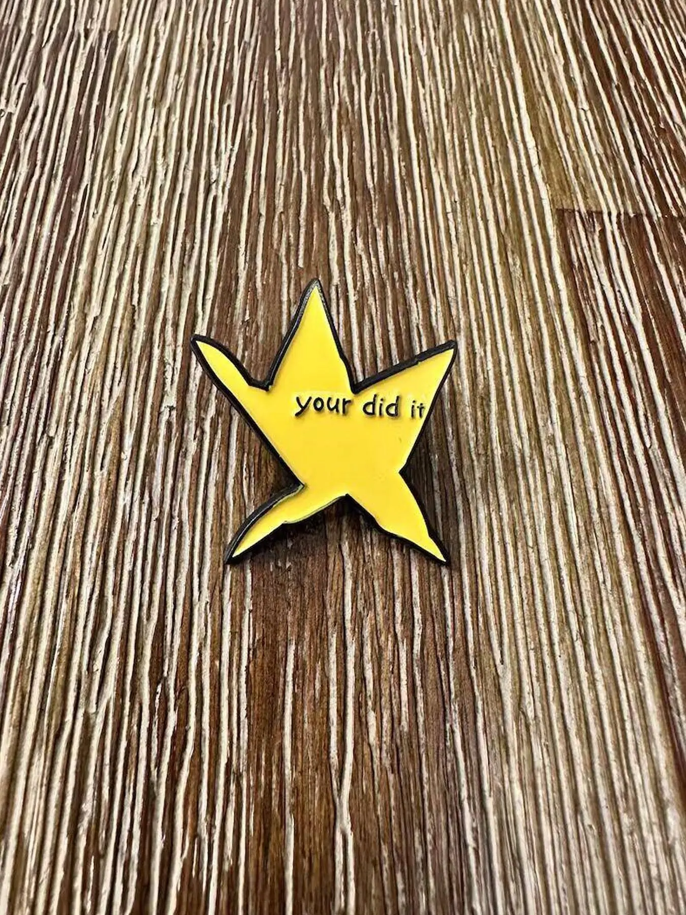 1PC Fun Star Lapel Badge - You Did It! Adorable Star-shaped Brooches, Alloy Brooch Pin, brooch pins, Inspirational Gifts, Perfect for Family, Friends, and Classmates; Awards for Good Behavior, Progress, And Teacher Rewards，Multifunctional Gift