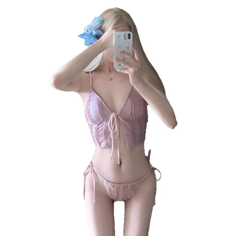 2026 New Swimsuit Ins Style Bikini Three Piece Set Pure Desire Wind Soaking Hot Spring Korean High End Sensation Swimsuit