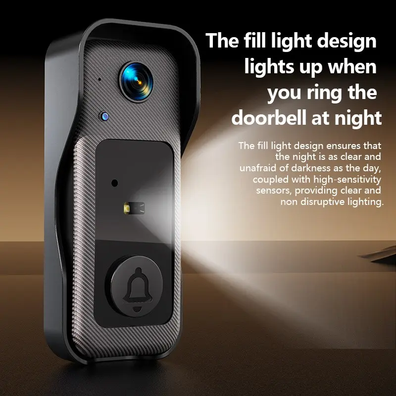 Smart Video Doorbell Camera, Wireless WiFi Doorbell with Indoor Chime, HD Night Vision 130° Wide Angle, Two-Way Audio, Cloud Storage