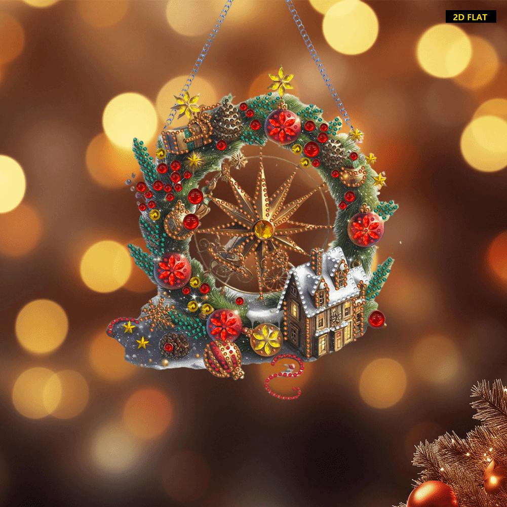 2D FLATXmas Theme 2D Flat DIY Special Shape Hanging Diamond Art Kits Diamond Painting Set Rhinestone Diamond Art Window Pendants Diamond ADiamond Painting Kit is Suitable for Decorations. Create Unique DIY Handicrafts, Making Gifts Distinctive and Unique!