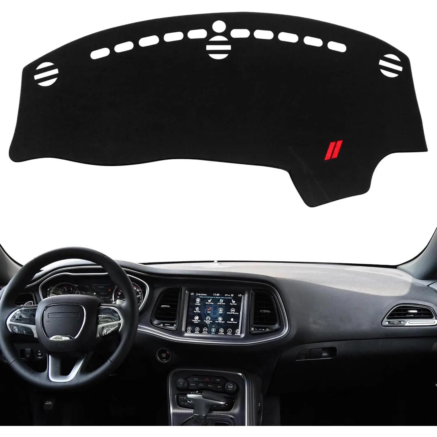 Cover for  Challenger Accessories 2015-2022 2023 2024 Dashboard Cover Mat Sunshade No Glare UV Rays Protector Nonslip Interior Pad (Black )