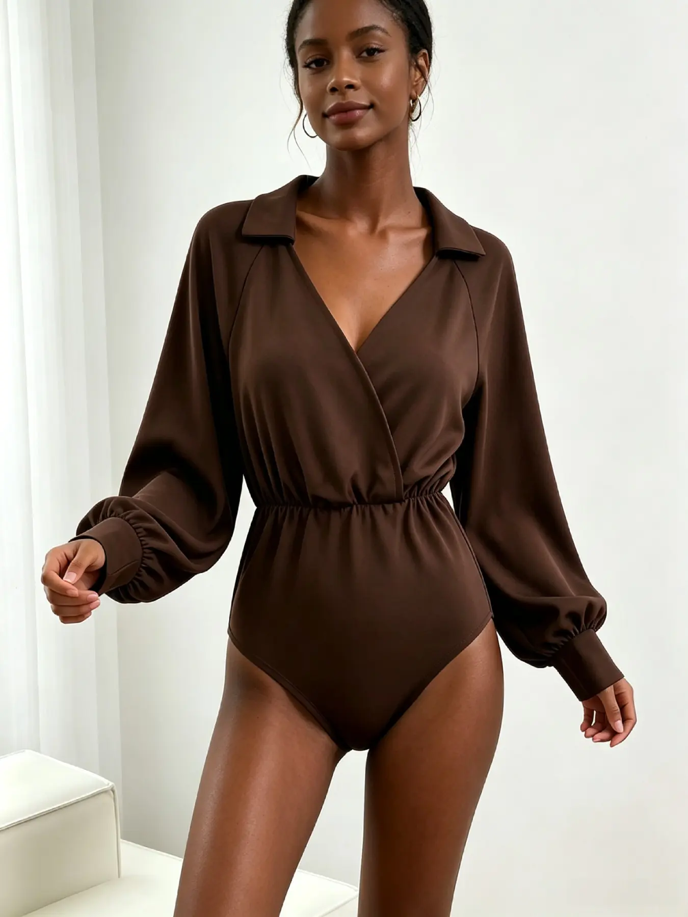 Women's Casual Commute Plain Solid Long Sleeve Jumpsuit Two-Piece Set, Petite Friendly, Comfortable Daily Wear, Simple Style Design, All Seasons