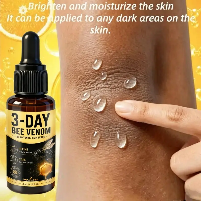 3-Day Bee Venom Whitening Essence, Brighten Skin Tone, Reduce Dark Pores, Suitable for Inner Thighs, Armpits, Chest, Ankles, Restore Youthful Confidence