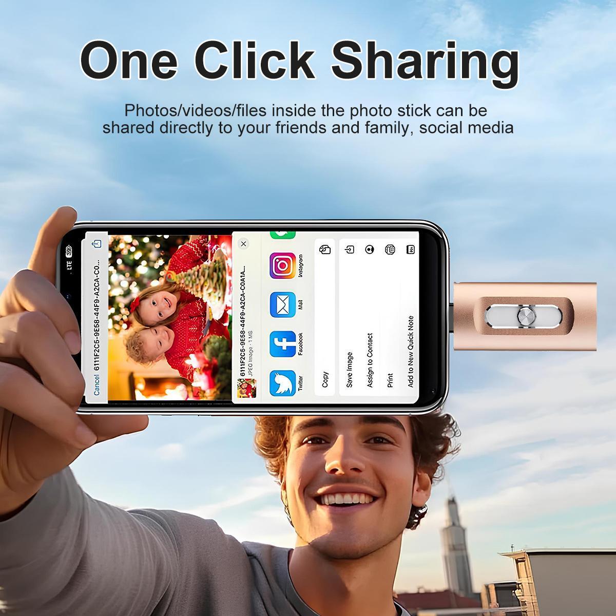 256 GB Ultra Fast USB 3.0 Flash Drive, Retractable, High-Speed Data Transfer Storage Device,OTG Flash Pen Drive with Free Type-C Adapter for iPhones/Android/PC and More Devices Photo Stick USB Memory Stick Storage for Photos and Videos Backup