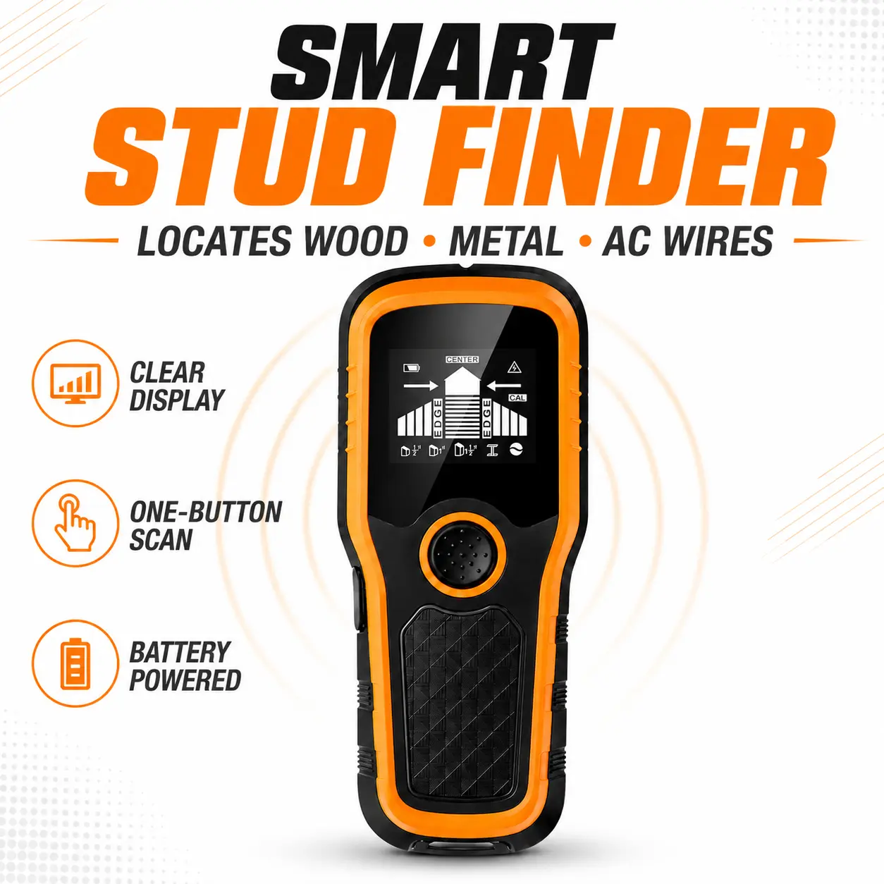 Multi-Function Wall Detector Tool with 5 Scanning Modes, Electronic Stud Finder for Detecting Hidden Wood, Metal and Electrical Wiring During Home Projects