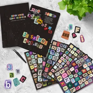 30 Sheets Boxed DIY Stickers, Irregular Shape Alphabet & Number Stickers, Handmade Scrapbook Journal Decor, Office Supplies