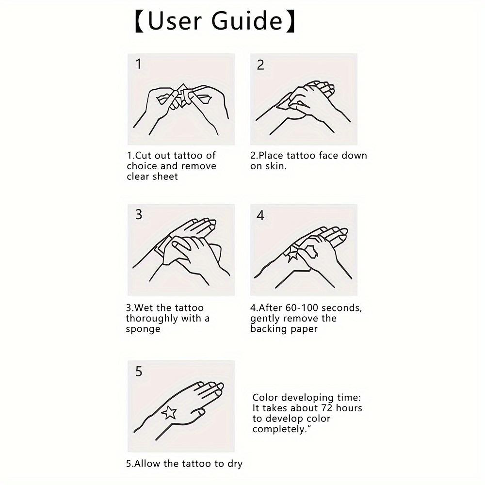 6 Large Herbs Tattoo Sticker Containing 1 One Musket Elements 5 Styles Random, Lasting for 7-15 Days, Waterproof and Friction Resistant, Realistic Effect, Suitable for People Who Don't Want Tattoo Pain