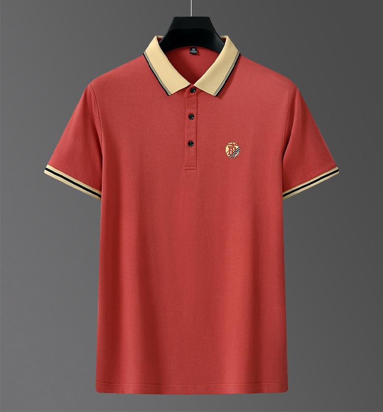 Men's Summer New Non-iron Solid Color Straight Leg Lapel Short Sleeve Business Casual Daily Polo Shirt