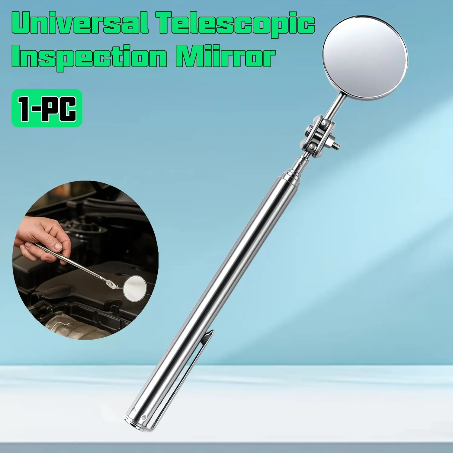 1pc Undercarriage Inspection Mirror,360-Degree Rotating Flexible Mechanics Mirror,Telescoping Folding Mechanic Inspection Mirror,360 °   Universal Rotation for Car Underbody Checking,Suitable for Operating in Confined Spaces