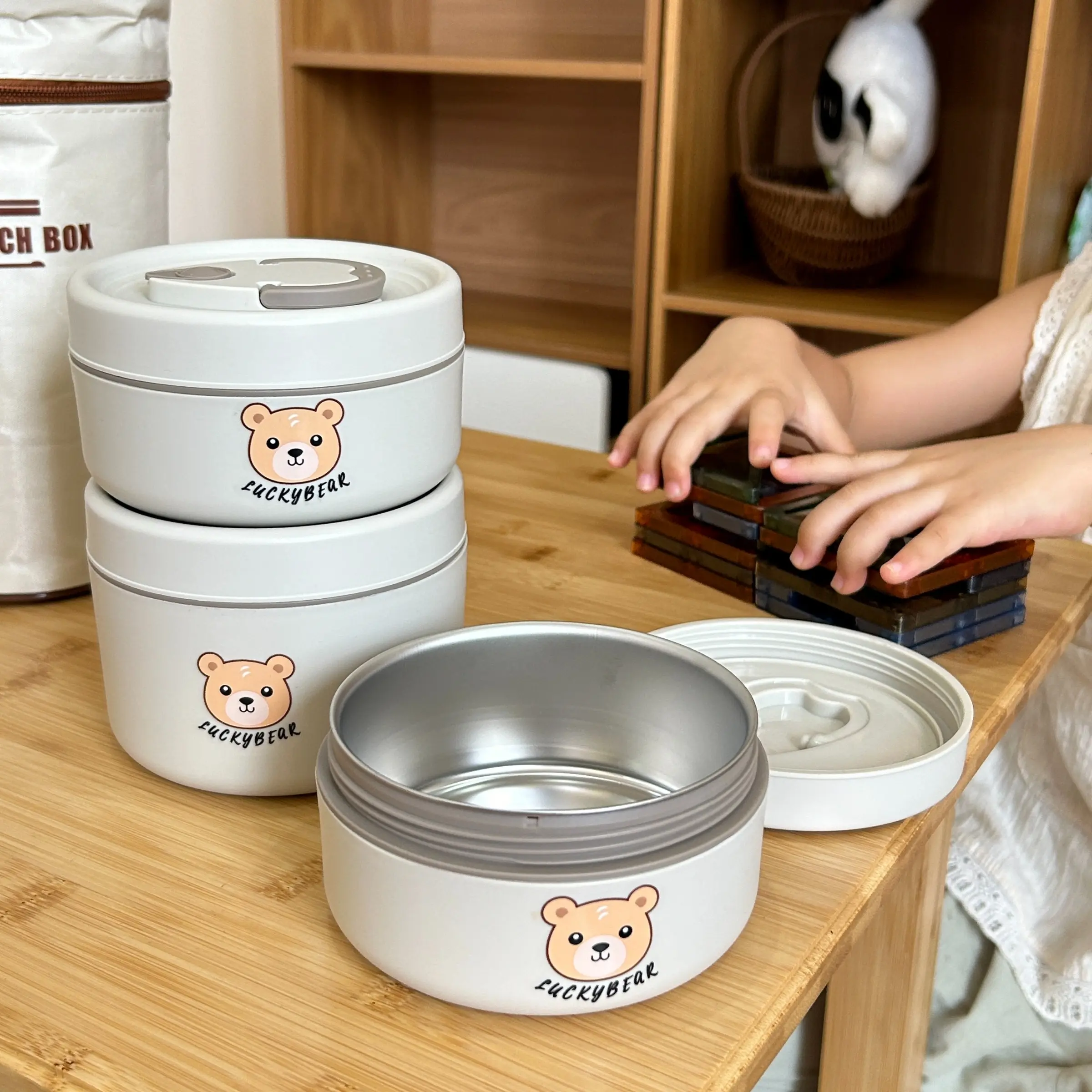 Thermal Lunch Box🍱, Bento Box with Compartments, Minimalist Leak Proof Food Container, Meal Container for Work  No Smell Transfer, Odor Resistant #mealprep #officehacks  3-layer Large Capacity Stainless Steel Lunch Box & Cutlery & Bag,
