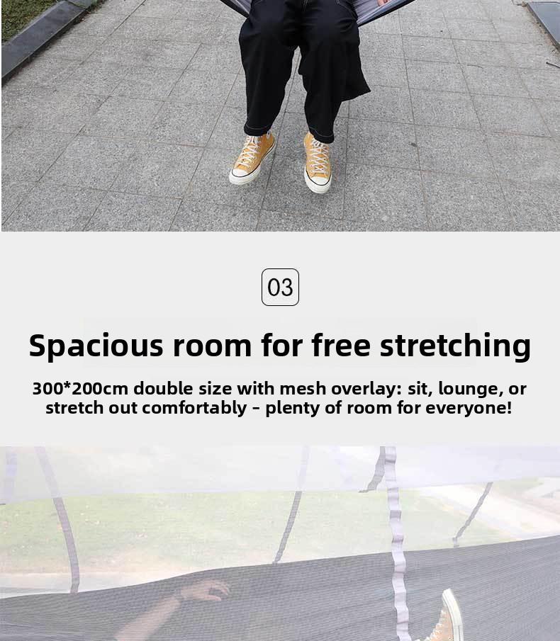 Outdoor Hammock with Mosquito Net Single Double Parachute Cloth Mosquito Hammock Air Tent