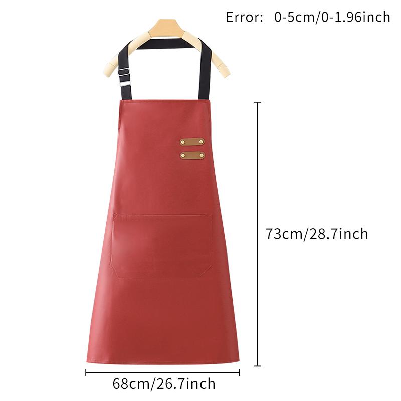 Solid Color Apron, Waterproof & Oil-proof Apron for Men and Women, Kitchen Cooking Apron, Household Kitchen Cooking Supplies
