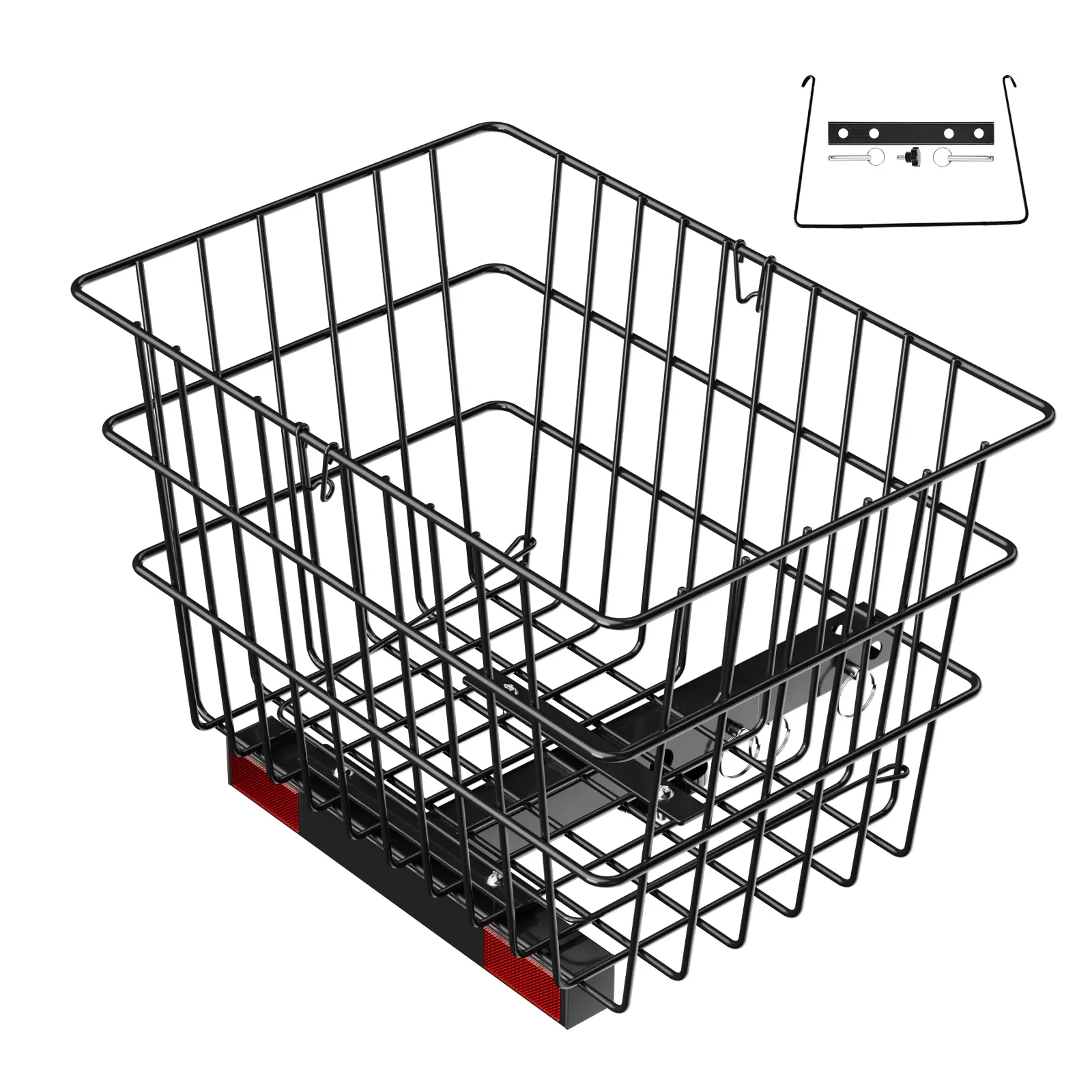 Scooter Rear Basket, Heavy Duty Metal Wire Basket with Handle, Spacious Cargo Basket, Works with 1-inch Receiver, Compatible with Most Golden, Drive & Pride Mobility Scooter