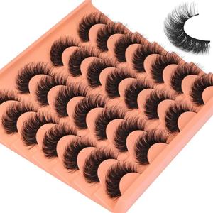 fashion false eyelashes, 14 pairs faux cluster lashes, natural curling eye makeup strip lashes, full volume eyelash for lashes extensions, valentine's day gift
