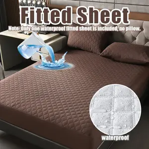 Waterproof Fitted Sheet, Thickened Stitched Bed Skirt, Oil-Proof Mite-Resistant, Durable Mattress Protector