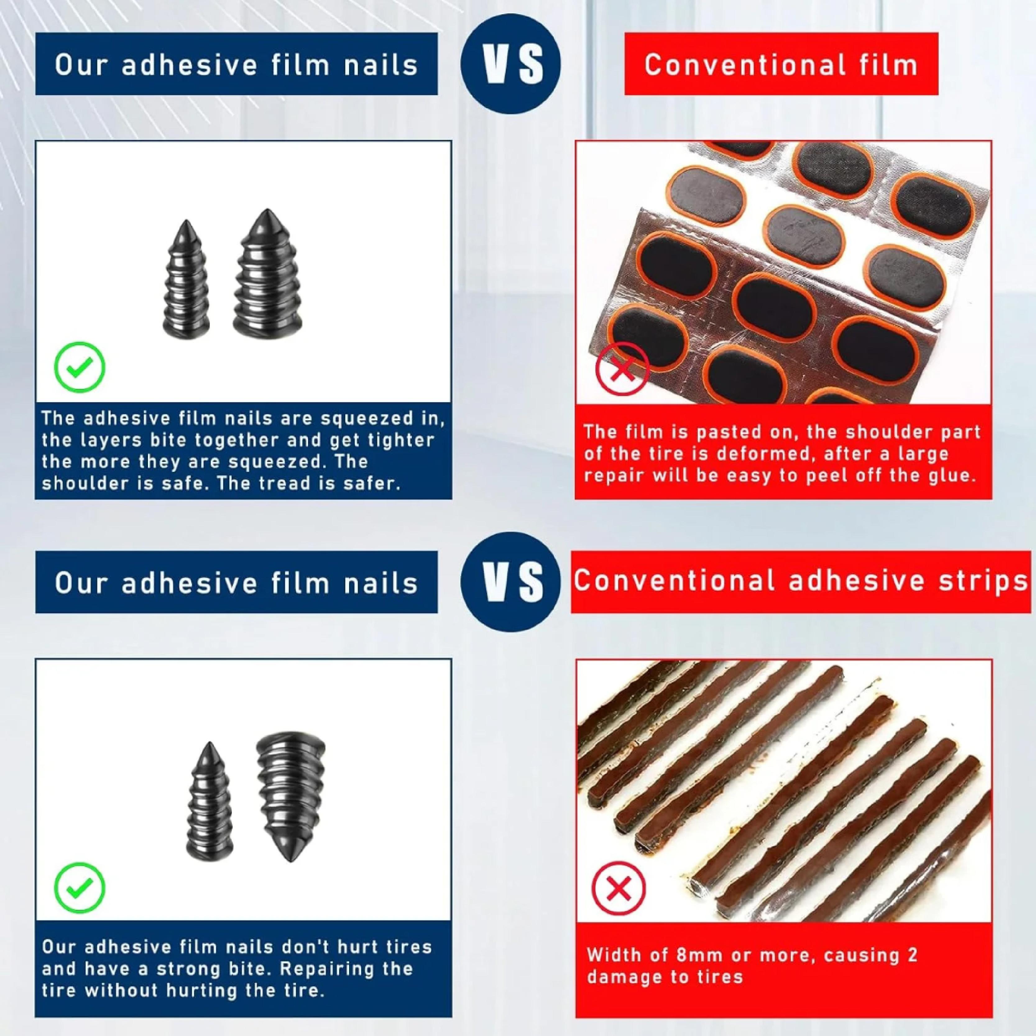 31-Piece Emergency Tire Repair Kit For Motorcycle & Electric Vehicle Vacuum Tires – Quick Fix with Glue Nails