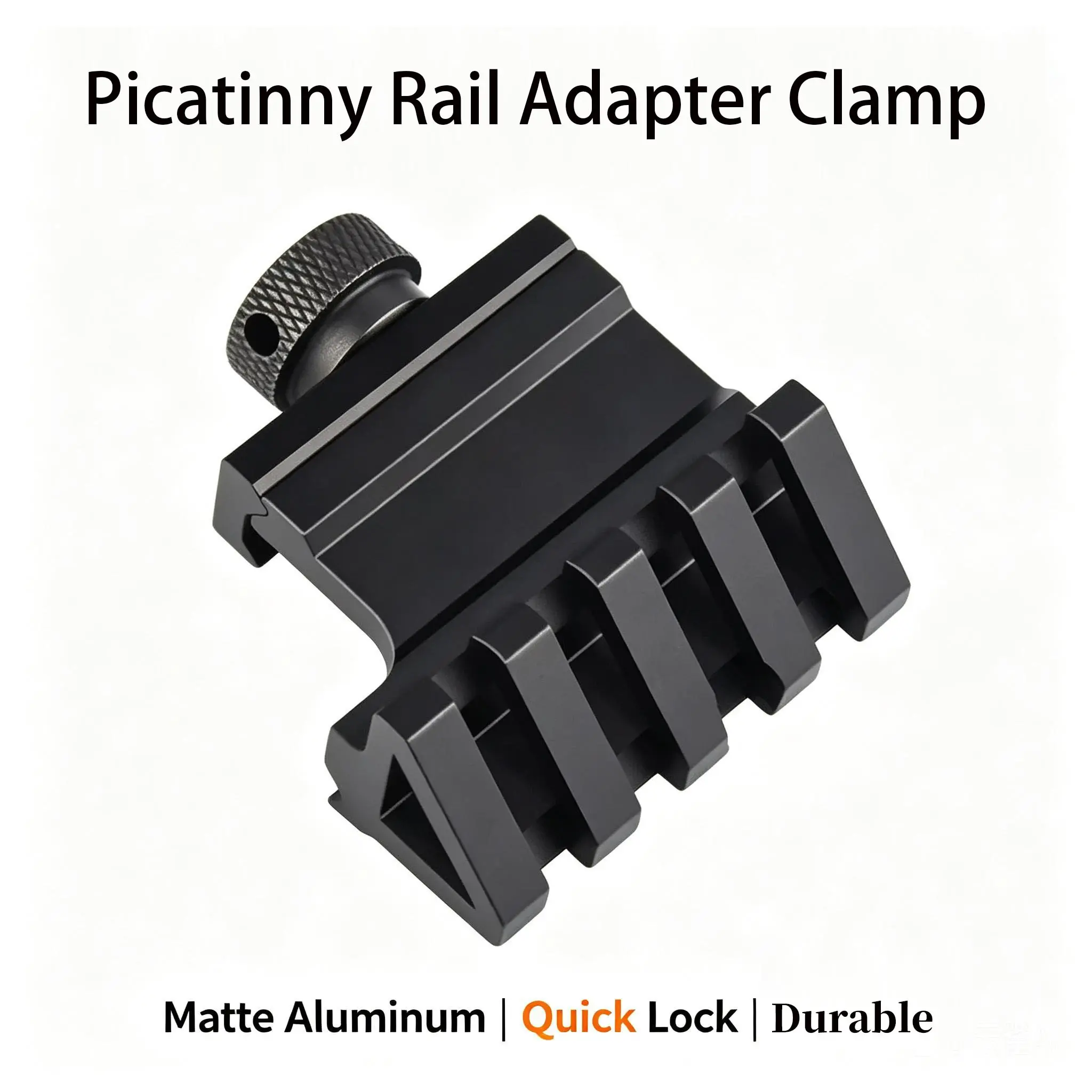 45-Degree Inclined Rail Adapter Bracket Clamp, Adjustable Locking Mount for Bow Accessories, Includes Hex Wrench, Ideal for Archery Gear, Matte Durable