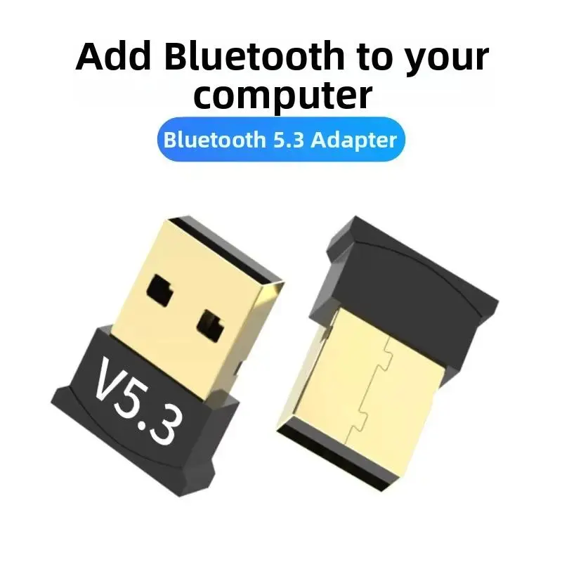 USB 5.3 Bluetooth Adapter, Drive-Free Desktop Computer Adapter, Compact Mini Size, Plug-and-Play, Supports Up to 5 Devices, Not Compatible with All iOS System Devices