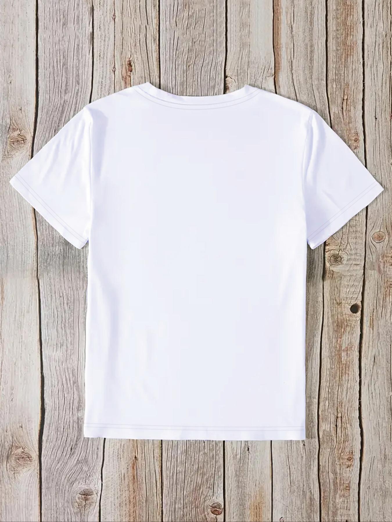 Women's Letter & Cowboy Hat Print Round Neck Graphic Tee, Vintage Trendy Casual Short Sleeve T-shirt for Daily Wear, Ladies Summer Clothes
