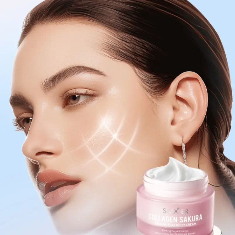 Sakura Collagen Firming Elasticity Cream - Moisture, Deeply Moisturizing & Hydrating Face Cream, Daily Skin Care for Dry & Dull Skin, Dry Skin Relief, Plumping & Nourishing Hydrate Face Moisturizer for Women
