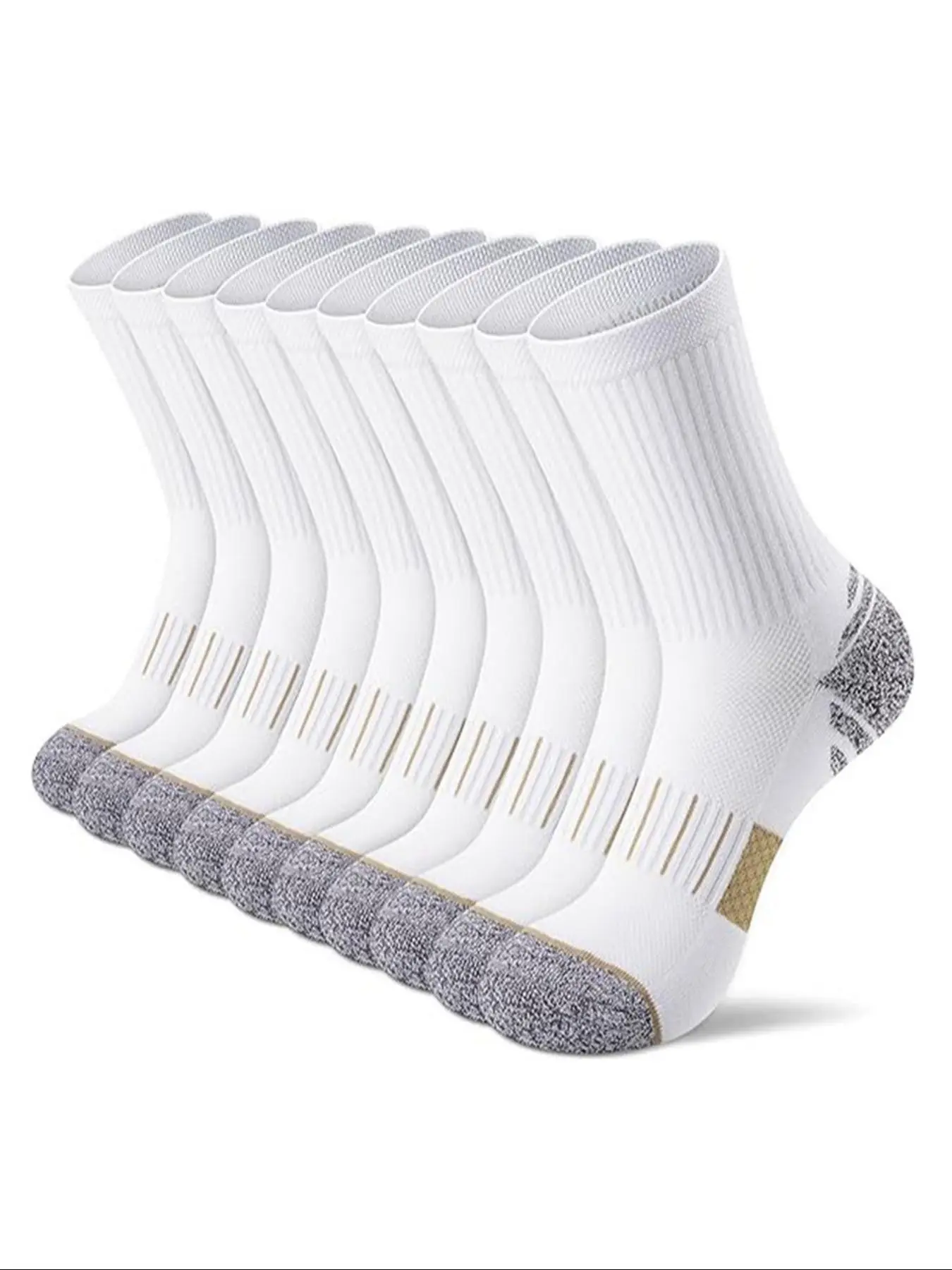 Youth Sports Socks, Shock Absorbing Anti-Slip Mid-Calf, Marathon Running, Basketball, Soccer, Long Socks, Moisture-Wicking Breathable