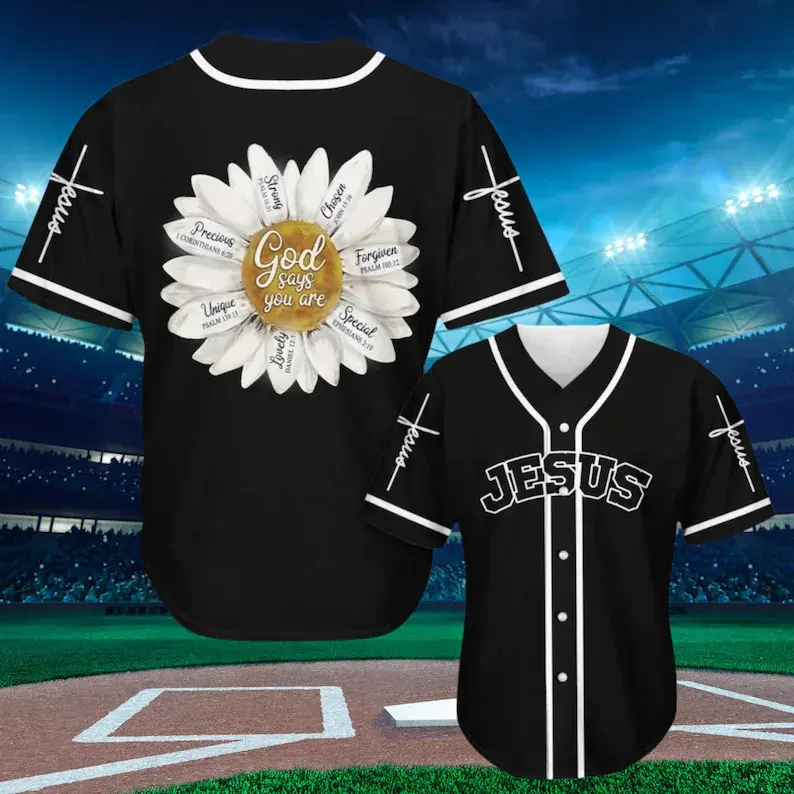 Holiday Jesus God Says You Are Baseball Jersey Shirt Printed Christian Gift #   TikTokMadeMeBuyIt #   TikTokShop #   Jesus #   Baseball Jersey