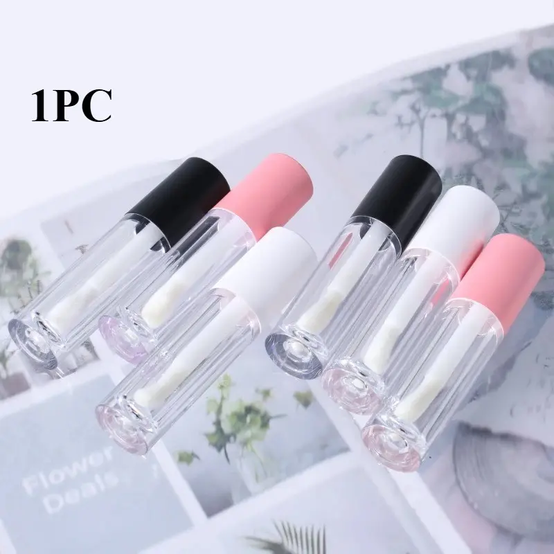 6ML Large Capacity Lip Gloss Refill Bottle, Empty Tube with Big Brush Head, Concealer Round Tube, Cosmetic Packaging