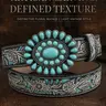 【Black Friday】Women’s Vintage Bohemian-Style Belt with Turquoise-Embellished Alloy Buckle, Elegant Fashion Accessory for Dresses and Daily Wear