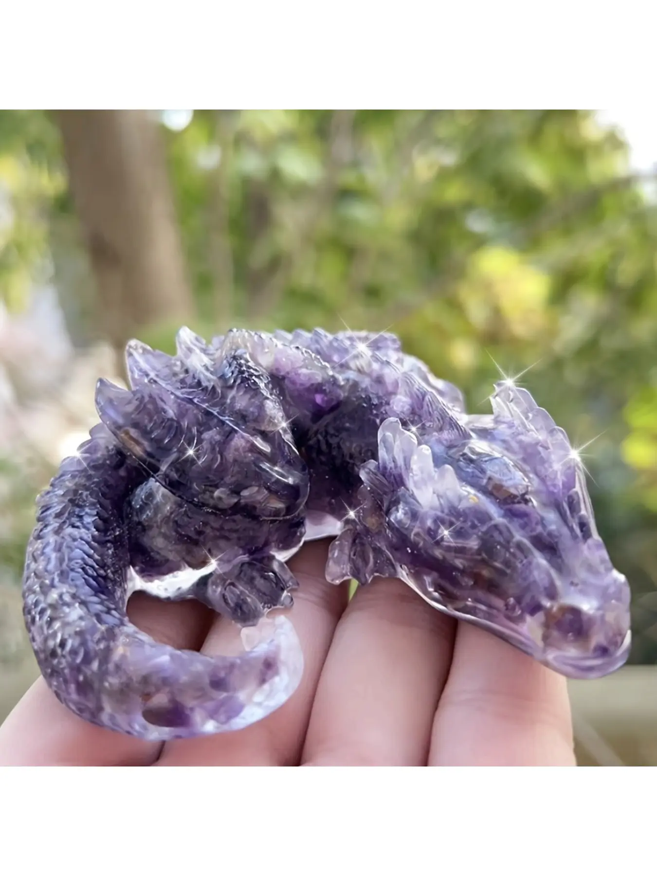 1 piece natural crystal crushed stone resin sleeping dragon shaped home decor desktop office ornament handicraft holiday gift loose Gemstones Crystal Decorative Stones Natural Crystal Pieces