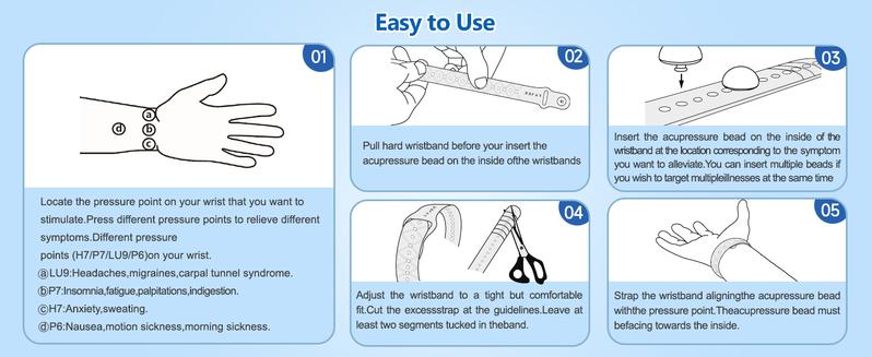 Motion Sickness Bands for Adults and Kids Nausea Relief for Pregnant Women Seasickness Wristband for Cruise Ship Essentials (white) breathable silicone