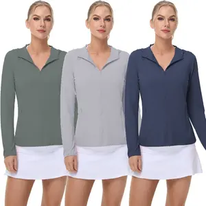 1/2/3 Pack Women's UPF50+ Sun Protection Long Sleeve Shirts Quarter Zip Lightweight Quick Dry Athletic Workout Running UV Protection Pullover Tops Multi Color Combo