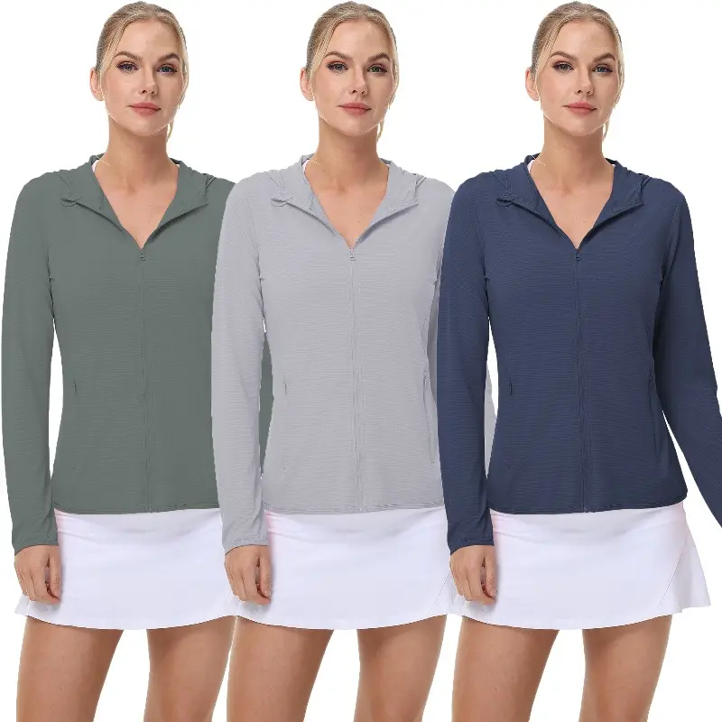1/2/3 Pack Women's UPF50+ Sun Protection Long Sleeve Shirts Quarter Zip Lightweight Quick Dry Athletic Workout Running UV Protection Pullover Tops Multi Color Combo