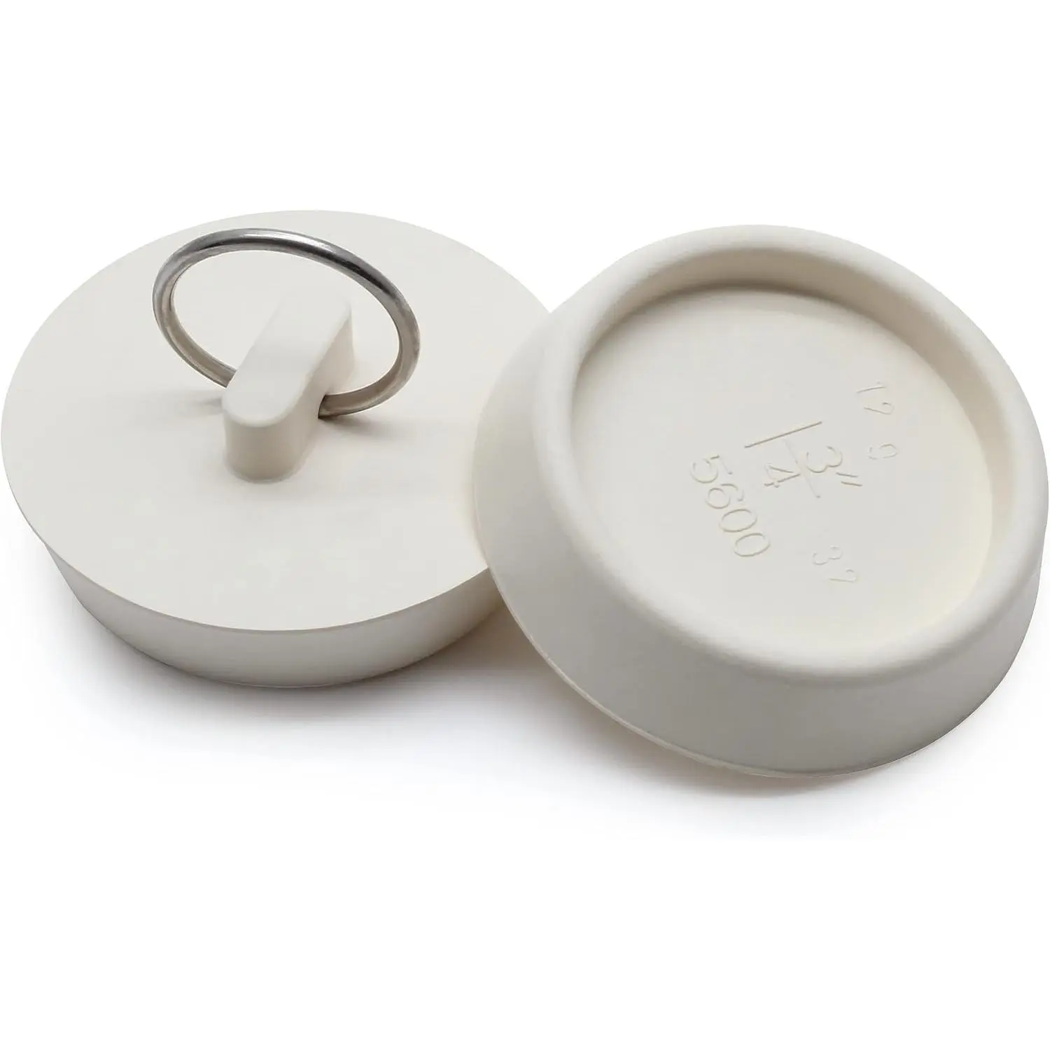 2 count Rubber Drain Stopper, /4 to 1-7/8 Inch, White | Bathtub Drain Plug,  Ring, For Kitchen and Bathroom