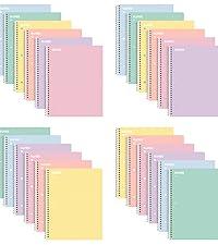Spiral Notebooks, 3, 1Subject, College Ruled Paper, x 101/2", 70 Sheets per Notebook, Assorted Pastel Colors Spiral Notebooks for School