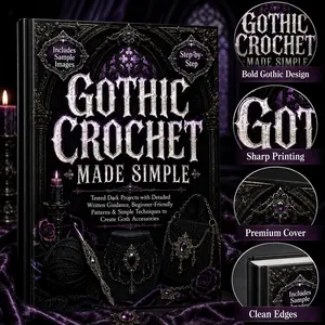 Gothic Crochet Made Simple A5 Guide, Dark Style Jewelry Making Tutorial, Step-By-Step Knitting Book, Creative Gift for Beginners and Craft Lovers