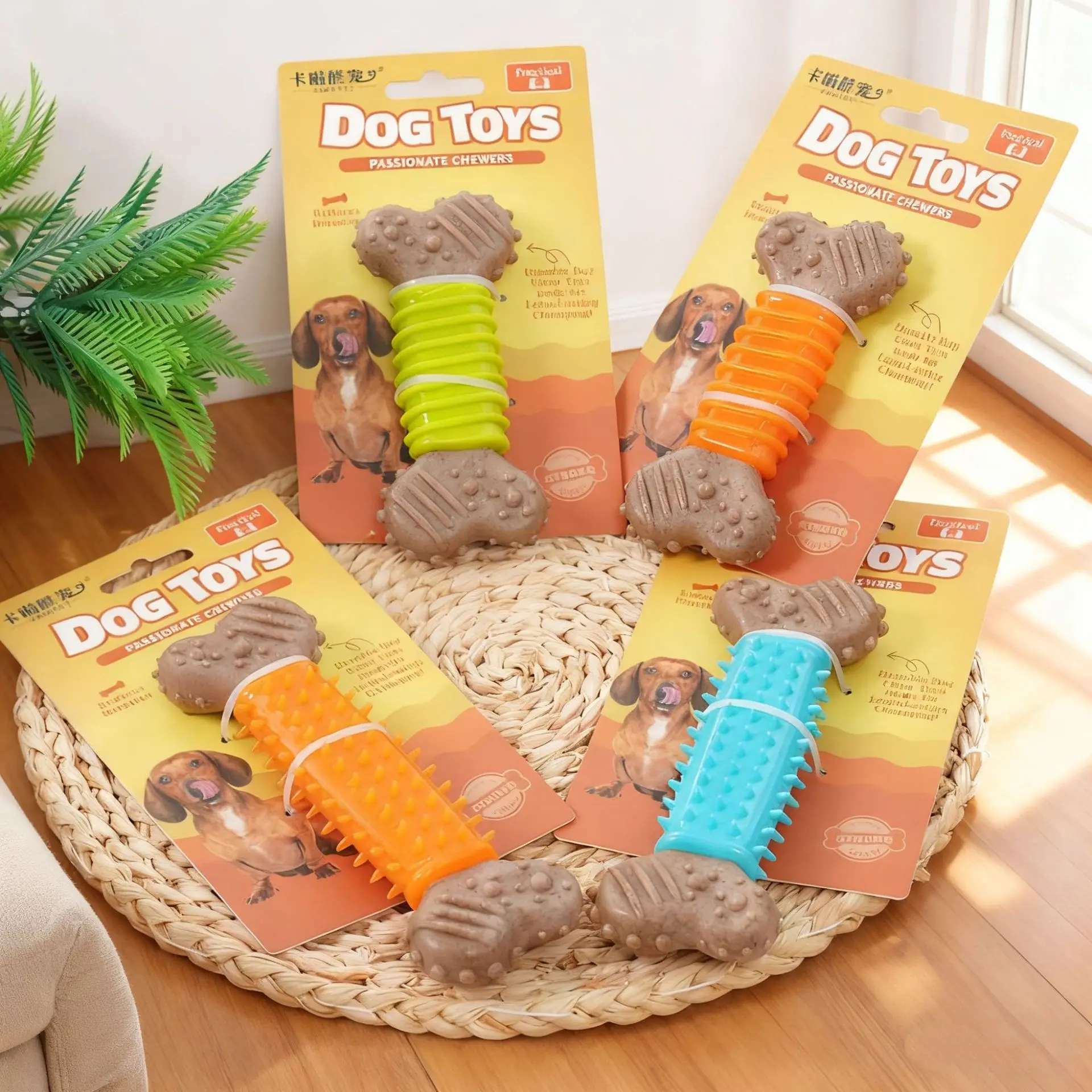 Puppy Chew Toy Fake Bone TPR Material Durable Teething Stick for Boredom Relief and Molar Training
