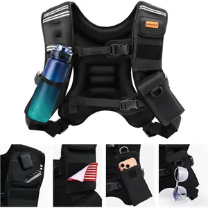 Weighted Vest for Women & Men, 8lb/12lb/16lb/20lb/30lb/40lb Plus Size Weighted Vest With Phone Pockets & Reflective Strips for Walking Running Hiking Rucking Workout Strength Training