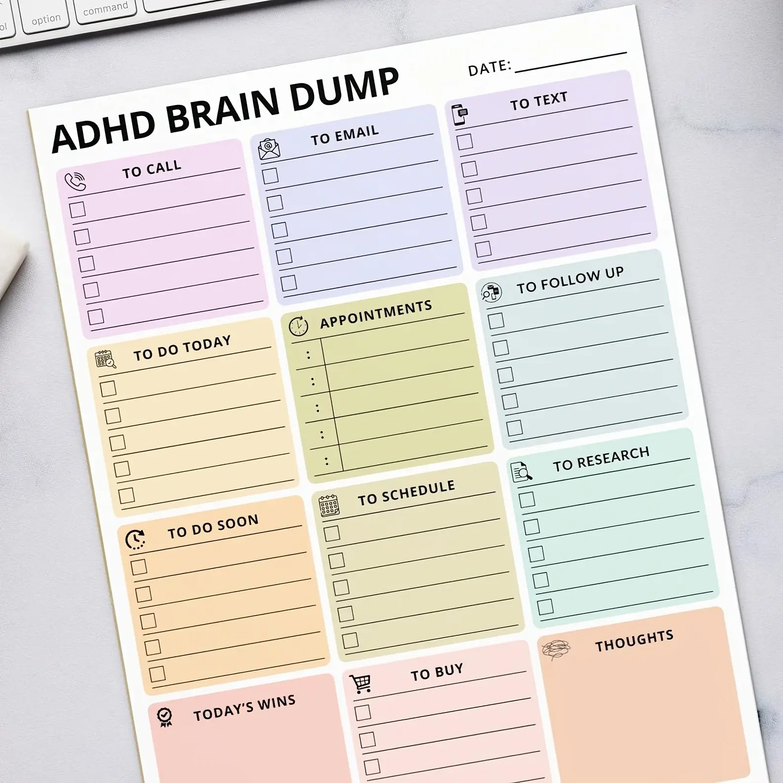 50 Sheets Tear-Off Planner Notebook, Macaron Color Brainstorming Organizer, Adhd Planner, Task Classification, Personal Organizer, Daily Planner, Day Planner, Productivity Planner