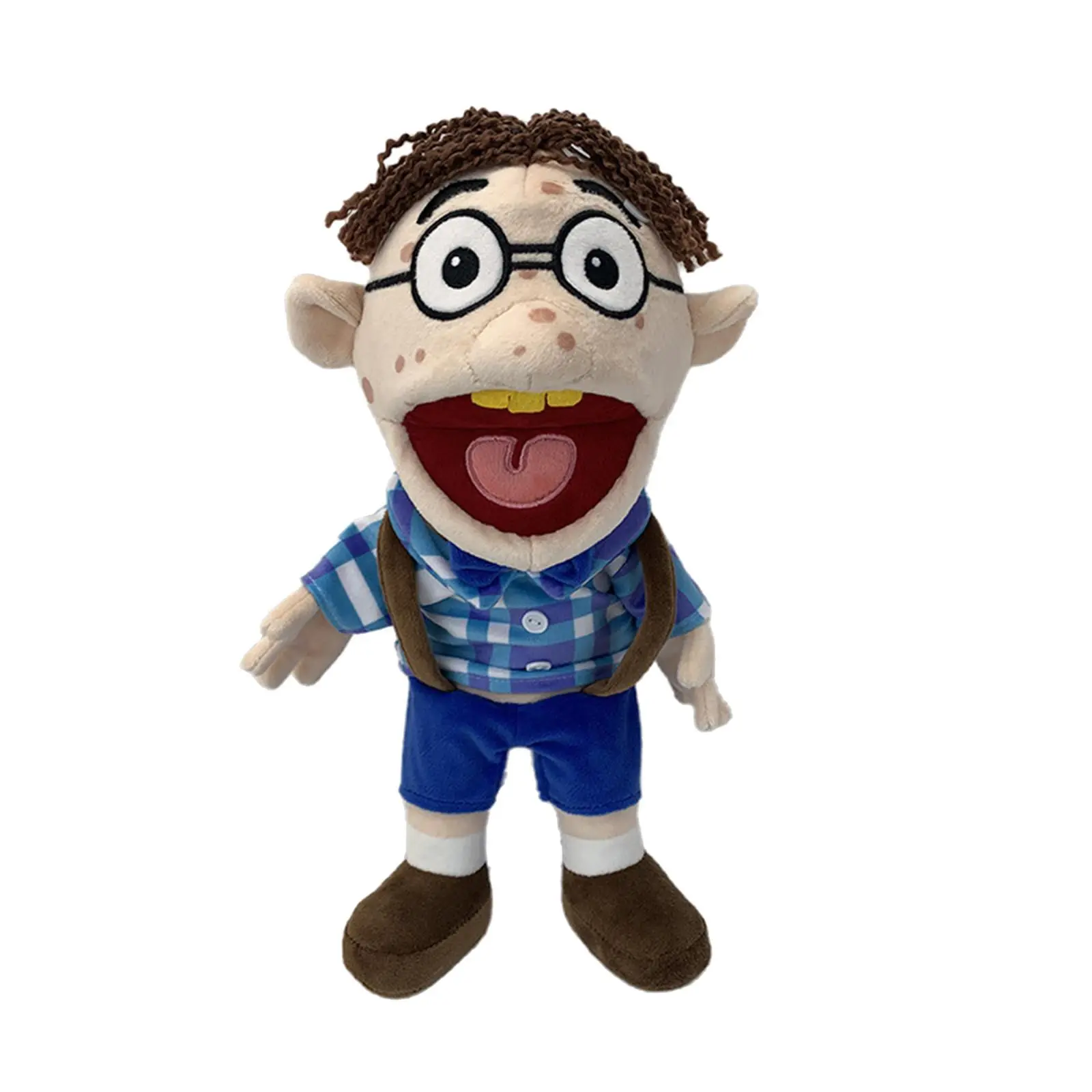 PP Cotton Soft Plush Manual Hand Puppet - Working Mouth, Funny Mischievous Design for Boys, Creativity Development, Party Gift, Halloween Play House Use